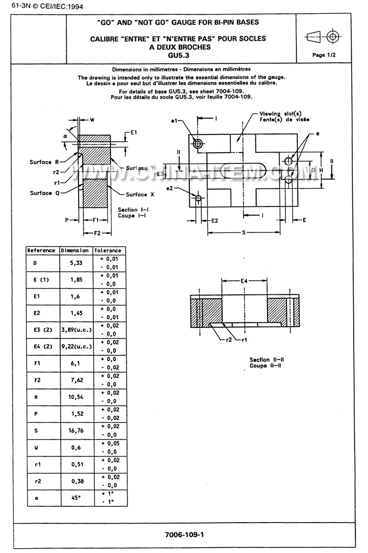 GU5.3 Go Not Go Gauge